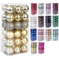 thumbnail image 1 of Bola de Navidad Bola de decoración de árbol de Navidad inastillable Adornos de bolas de Navidad Bola de decoración de fiesta de boda de vacaciones 1,6 "(4 cm) Juego de 36 piezas (azul, 1 of 4