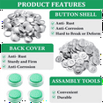 thumbnail image 5 of 100 Sets Cover Buttons Kit with Tools Size Buttons to Cover Self Cover Buttons DIY Fabric Cloth Cover Buttons 1.1 Inch, 5 of 7