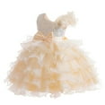 thumbnail image 2 of Otqutp Fashion Sequined Puffy Dress for Girls - Tiered Cake Skirt Gown with Bow Detail, Wedding and Pageant Parties Wear 3-10 Years, 2 of 7
