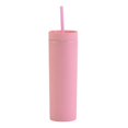 thumbnail image 1 of Double Layer Plastic Cup Frosted Rubber Paint Water Cup 16oz Straight Straw Cup, 1 of 3