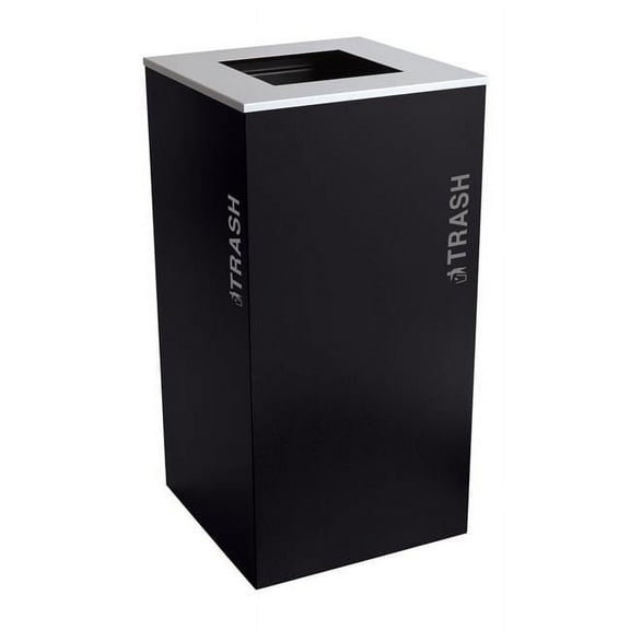 Ex-Cell Kasier RC-KD36-T BT-PBG 36 gal Kaleidoscope Black Tie Series Square Recyclable Bins, Black