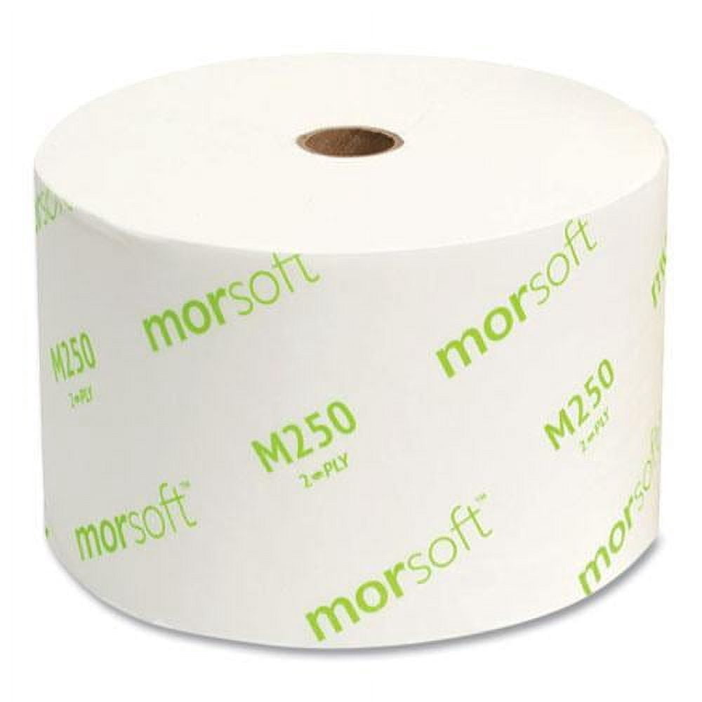 Morcon Paper Mor-Soft Coreless Alternative Toilet Paper, 2-Ply, White, 1250/Roll, 24/Carton -MORM250