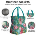 thumbnail image 3 of Pioneer Flower Floral Print Pattern Drawstring Lunch Bag Women - Drawstring Lunch Bag Insulated for Work Office - Stain-Resistant Large Lunchbags for Women with Multi-Pockets, 3 of 6