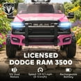 thumbnail image 3 of Qaba 12V Kids Ride on Car, Licensed Dodge RAM 3500 Ride on Toys for Toddlers with Dual Motors, Remote Control, Suspension, Bluetooth and Lights, Pink, 3 of 9