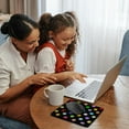 thumbnail image 2 of 3dRose, Rainbow smiling face pattern - colorful smilies - Multicolor happy smilings polka dots on black, MousePad, 2 of 7