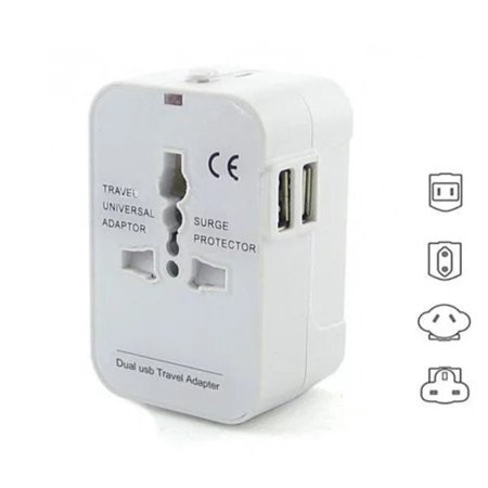 UPC: 0740016274209 | Worldwide Power Adapter and Travel Charger with Dual USB ports that works in 150 countries by VistaShops