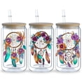 thumbnail image 3 of 5 sheets Dream Catcher UV DTF Transfer Sticker Glass Cups Diy Wrap Transfer Sticker Glass Cup Waterproof Sticker Bottle Sticker Adhesive Sticker-High Quality, 3 of 8