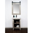 thumbnail image 2 of InFurniture WK8524 24 in. Rustic Solid Fir Barn Door Style Vanity with Ceramic Single Sink, Driftwood - No Faucet - 24 x 34 x 18.5 in., 2 of 3