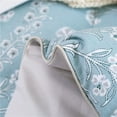 thumbnail image 4 of DBOZE Bed in a Bag 3 Pieces Cotton Blend Comforter Sets, All Season Bedding Sets with Comforter and Pillowcases, All Season Down Alternative Ultra Soft Bedding. Blue/White,King, 4 of 5