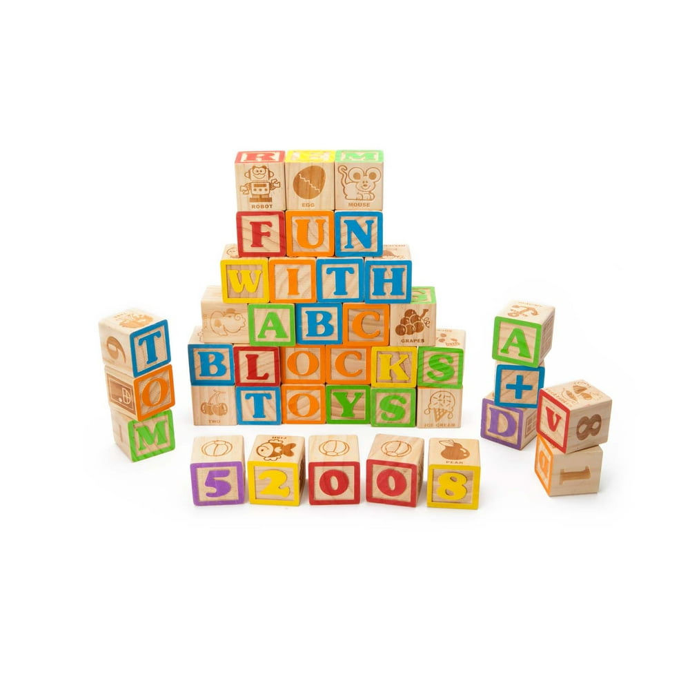 40 Large Jumbo ABC Blocks for Babies, Toddlers, Kids, Baby Shower