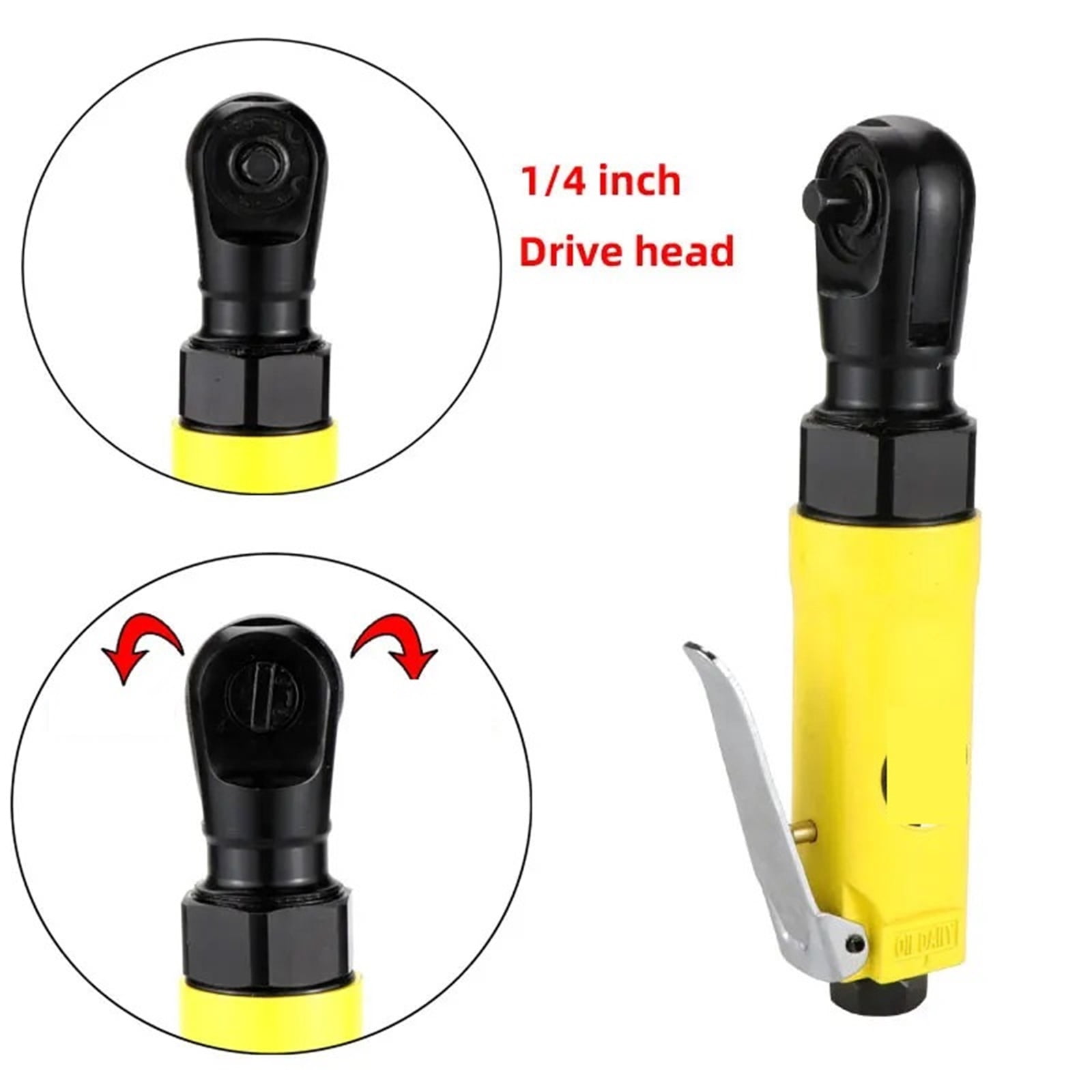 1/4" Air Pneumatic Powered Ratchet Wrench Impact Socket Wrench Power Right Angle Tool ,Long-Term Reliability