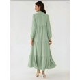 thumbnail image 5 of Textured Long Sleeve Crew Neck Maxi Dress, 5 of 5