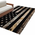 thumbnail image 2 of Wooden Board Washable Area Rug 4 x 6 ft Texture American Flag, Soft Non Slip Rugs Stain Repellent Indoor Felt Carpet for Living Dining Room Bedroom Home Office, 2 of 9
