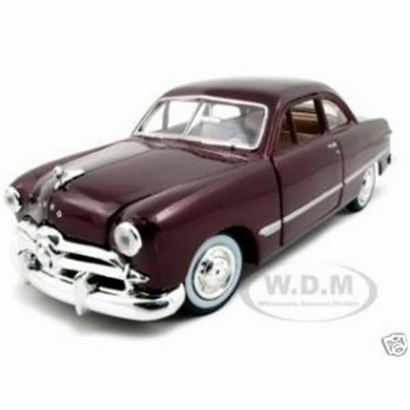 1 by 24 1949 Ford Coupe Diecast Model Car - Burgundy
