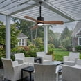 thumbnail image 4 of Parrot Uncle 42" IP65 Waterproof Plug-in Outdoor Ceiling Fan with Light and Remote, Brown Propeller Ceiling Fan for Patio, 4 of 20