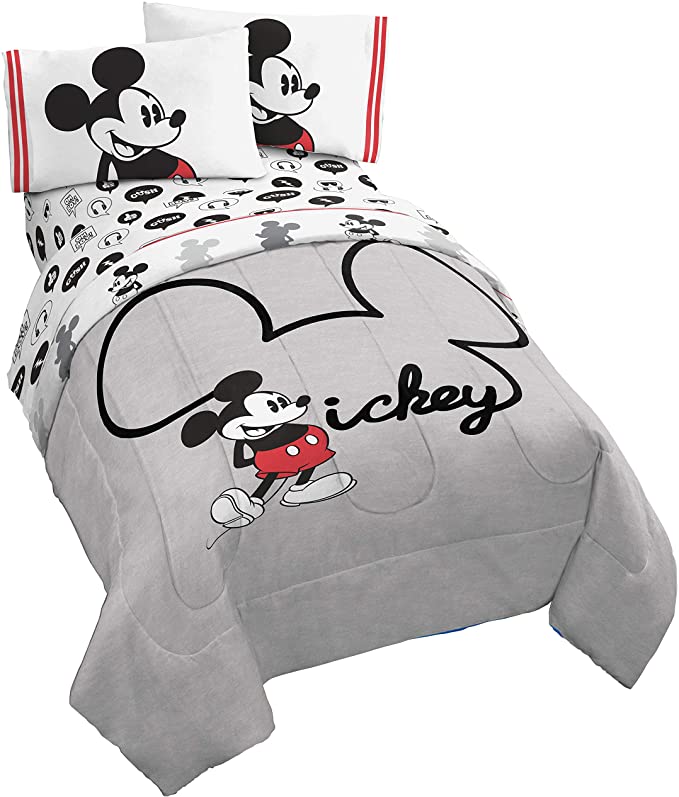 Super Soft Fade Resistant Microfiber Official Disney Product Disney Minnie Mouse Dots 5 Piece Queen Bed Set Includes Reversible Comforter /& Sheet Set Bedding