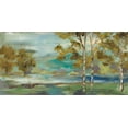 thumbnail image 2 of Vassileva, Silvia 32x18 White Modern Wood Framed Museum Art Print Titled - Aspens by the Lake Yellow, 2 of 4