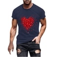 thumbnail image 1 of Tungbrin T-Shirts Assortis pour la Saint-Valentin Couples Mignons Imprimés Raggiques Manches Courtes Hauts Unisexes Grande Taille Col Rond, 1 of 4