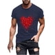 thumbnail image 1 of Camisetas de Manga Larga para Hombres, Camiseta de Manga Corta de Fitness de Impresión Del Día de San Valentín, Mezcla de Algodón Casual, 1 of 8