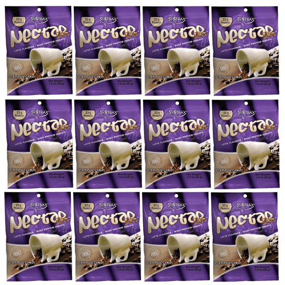 Syntrax Nectar Protein Powder Trial Sizes (12-Pack) - 15 flavors to choose from! Flavor: Cappuccino Latte