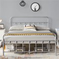 thumbnail image 2 of Topeakmart Queen Metal Bed Frame Spindle Headboard & Footboard, Silver, 2 of 14