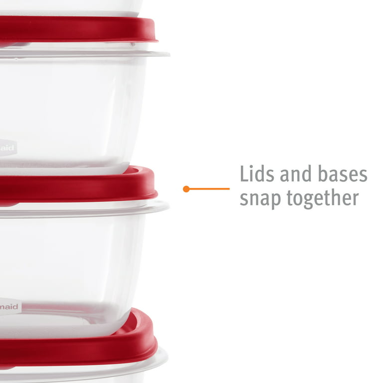 Rubbermaid Easy Find Lids, Food Storage Containers, 0.5 Cups, Plastic, 4-Pack