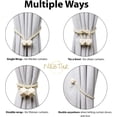 thumbnail image 2 of Magnetic Curtain Tiebacks- Upgrade 2022 with a Thicker Twist Rope and Strong Magnet Tieback Window Treatment Holdbacks Draperies Holders Decorative Drape Handmade Curtain Tie Back (Beige, 2), 2 of 5