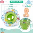 thumbnail image 4 of CQHVKQ 21" Inflatable Baby Pool Float Seat, Baby Swimming Ring for Swim Training, Toddler Inflatable Swimming Float with Double Airbag Safety Seat, Adjustable Infant Pool Floats 6-12 Months, Green, 4 of 9