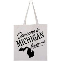 Inktastic Someone in Michigan Loves Me Tote Bag