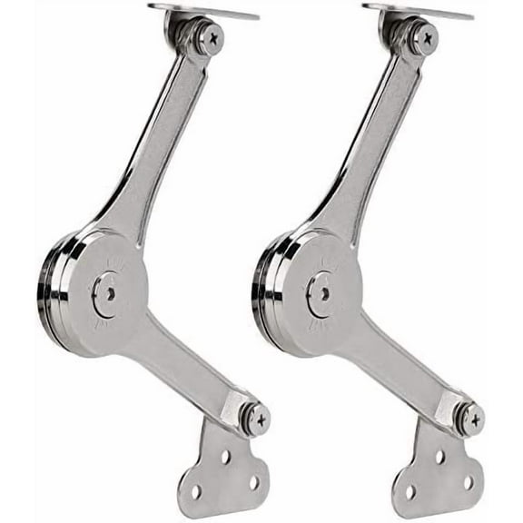 Heavy Duty Lid Support Hinges Soft Close Folding Lid Stay Hinge, Perfect for Cabinet Kitchen Wardrobe Toy Chamber, Max Support 50lb/2pcs