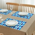 thumbnail image 3 of Light Blue and Dark Blue Argyle Pattern Summer Placemats Table Placemats Set Of 4-Linen Kitchen Washable Placemats Table Mats 11.8"x17.7" Non-Slip Heat Resistant, 3 of 6