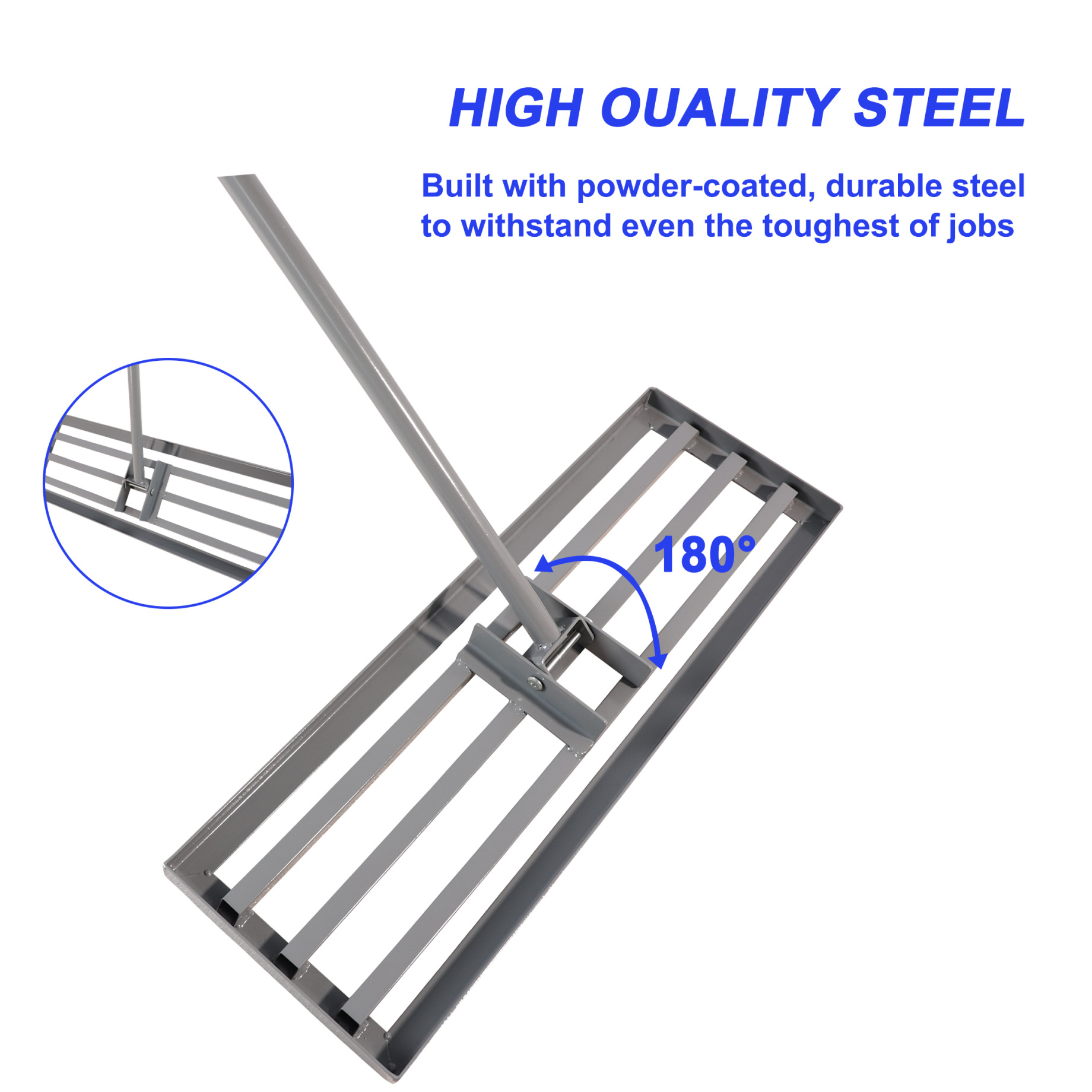 29"x9" Lawn Leveling Rake, Heavy Duty Sand Leveling Tool with 79.5" Long Handle, Landscaping Level Tool Lawn Leveler for Yard, Garden, Golf Course