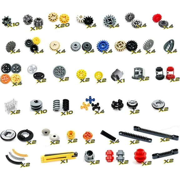 Technic-Parts Compatible with Lego - Gear, Cam, Wheel, Car Building Blocks MOC Set 162PCS