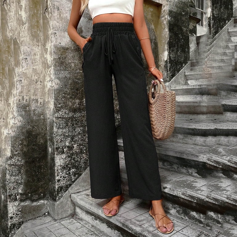 Zylarhe Women's Pants Women Wide Leg Dress Pants High Waisted Flowy Trousers  Business Casual Work Comfortable Stretch Fabric - Walmart.com