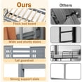 thumbnail image 5 of LAZZO Twin Over Twin Bunk Bed with Storage Drawers, Convertible Solid Wood Bunk Bed with Ladder & Safety Guardrail, No Box Spring Needed, Gray, 5 of 9