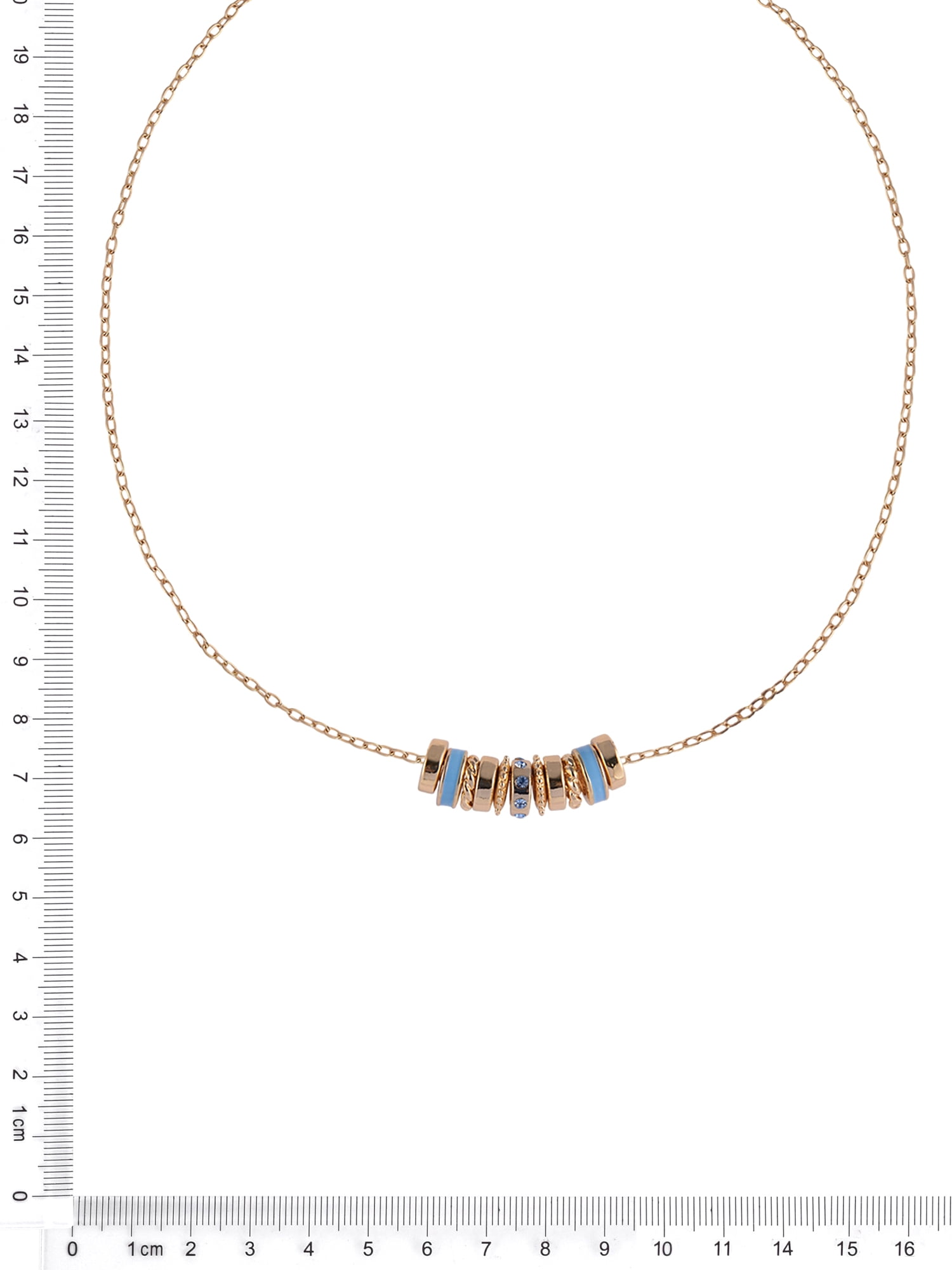 Time and Tru Goldtone Chain with Aqua Birthstone "March" Necklace