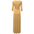 thumbnail image 3 of Doublju Women's 3/4 Sleeve Wrap Front Maxi Dress with Tie Waist, 3 of 4