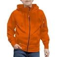 thumbnail image 4 of Mercatoo Boys Zip Up Hoodie Ribbed Cuffs Casual Athletic Outdoor Hooded Sweatshirt Youth Long Sleeve Soft Jacket with Pockets, 4 of 4