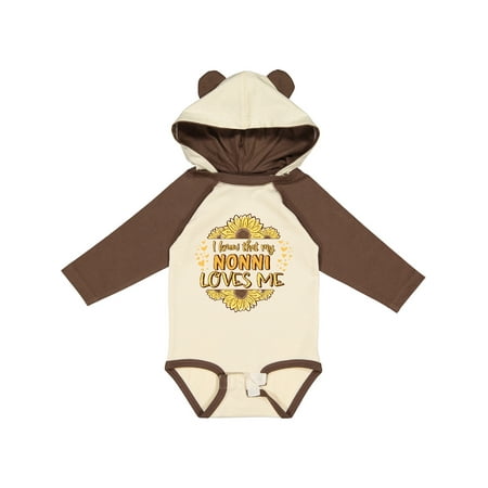 

Inktastic I Know That My Nonni Loves Me Gift Baby Boy or Baby Girl Long Sleeve Bodysuit