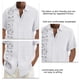 thumbnail image 4 of Camisa de manga corta para hombre, ligera, con estampado, suave, transpirable, agradable para la piel, resistente al color, camisa de manga corta para fiesta en casa, blanca, XL, 4 of 5