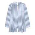 thumbnail image 4 of aidice Womens Jumpsuits Summer Casual Lightweight Long Sleeve Drawstring Striped Loose Shorts Rompers, 4 of 4