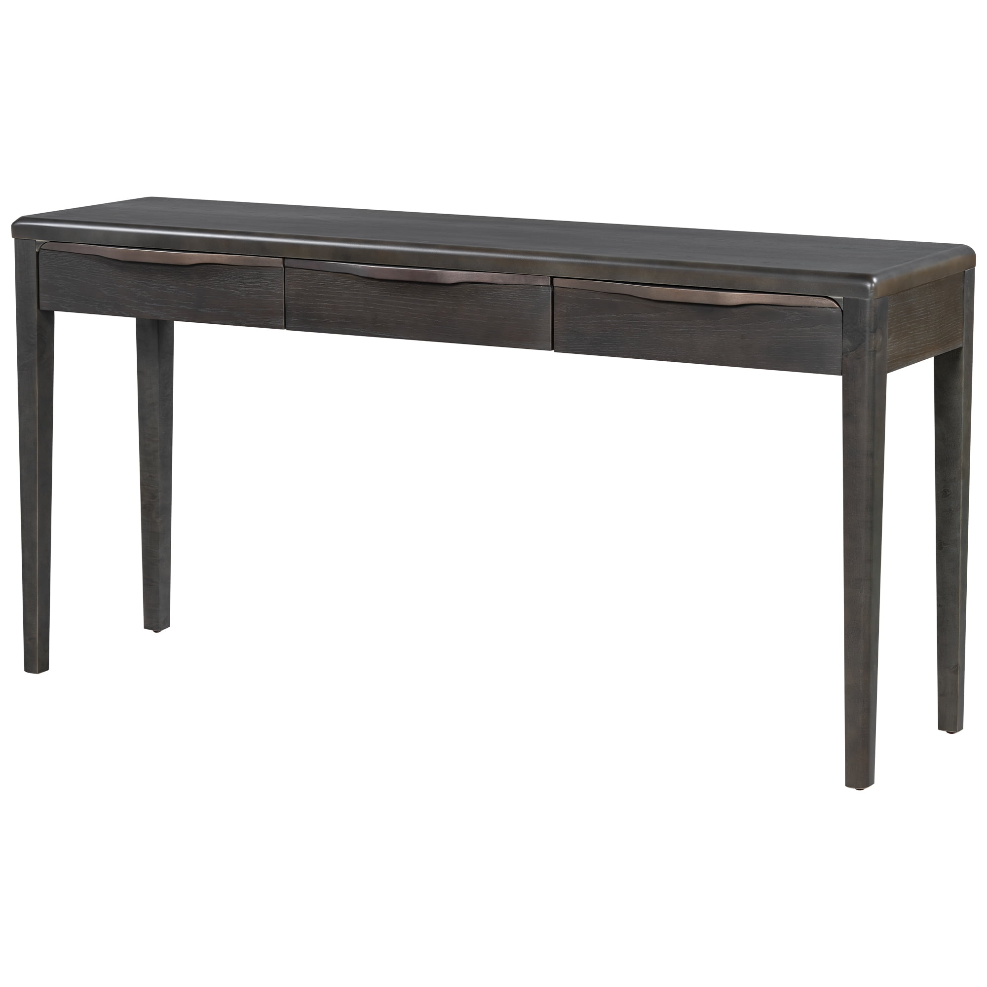 Euroco 59.84" Farmhouse Console Table with 3 Storage Drawers, Light Luxury Entryway Table with Oak Veneer & Soft-Corner Design,Narrow Long Sofa Table Behind Couch for Living Room, Foyer and Hallway