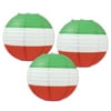 Beistle Club Pack of 18 Red, White and Green Striped Hanging Paper Lantern Party Decorations 9.5"
