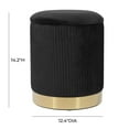 thumbnail image 4 of TOV Furniture Zoe Black Velvet Storage Ottoman, 4 of 8