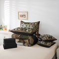 thumbnail image 6 of Manfei Vintage Deer Silhouette 7-Piece Twin Bedding,Wooded Pine Print Bedding Comforter Set,Dark Brown,Black Reversible, 6 of 7