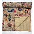 thumbnail image 4 of Handblock Traditional Pure Cotton Jungle Print Kantha Quilt, Bed Cover Throw Animal Tiger Printed Kantha Quilts With 2 Pillow Cover, 4 of 5