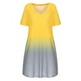 thumbnail image 4 of Homenesgenics Dresses for Women Womens Dresses Summer Women Summer Casual Short Sleeve Loose Dresses Gradient Dress Yellow S, 4 of 9