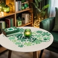 thumbnail image 5 of Round Fitted Tablecloth,Irish St. Patrick's Day Four-Leaf on Linen Circle Table Cover Waterproof Table Cloth with Elastic Edge,Love Heart Stretched Outdoor Tablecloths for Kitchen Picnic 45-54in, 5 of 9