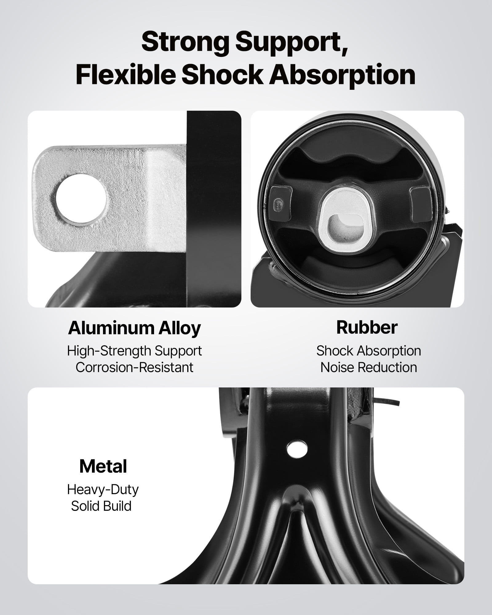 VEVOR Engine Motor Mount and Transmission Mount Kit Replacement, Set of 4, Compatible with 2011–2019 Dodge Journey 3.6L FWD, Replace OE# A5551, A5443, A5632, A5543, Secure Support
