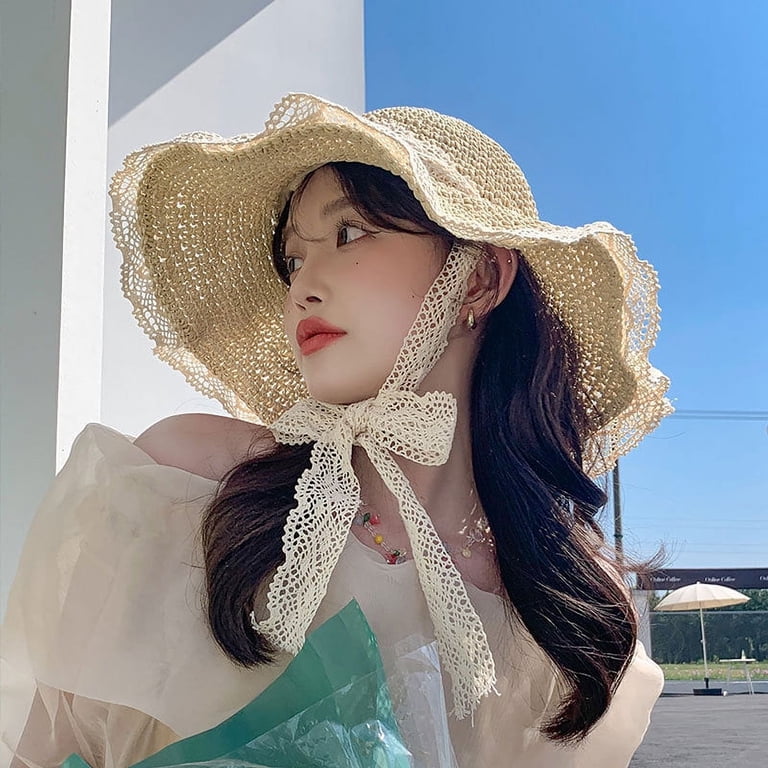 SikaFu Straw Hat Female Sunshine Sunscreen Big Eaves Ins  display picture 1